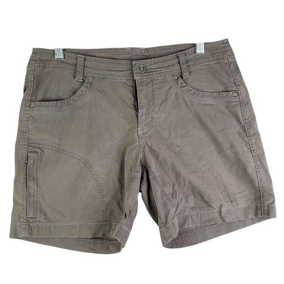 Kuhl Women’s Cargo Shorts Hiking Outdoor Size 8 Flat Front Green Cotton - Picture 2 of 10